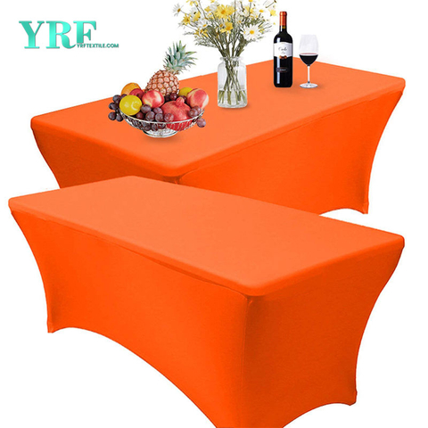 Rechthoekig getailleerd spandex tafelkleed oranje 4ft zuiver polyester kreukvrij voor feest