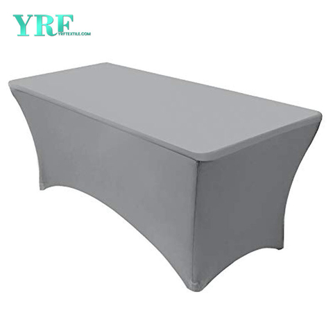 Langwerpig ingerichte spandex tafelkleden Zilver 6ft puur polyester kreukvrij voor klaptafels