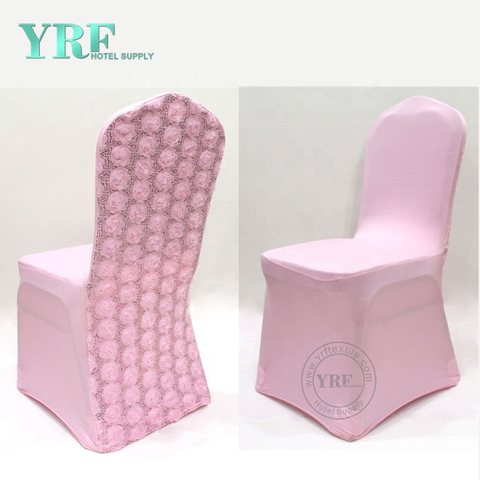 YRF Fancy Hot Pink Rose Flower Wedding Chair Cover