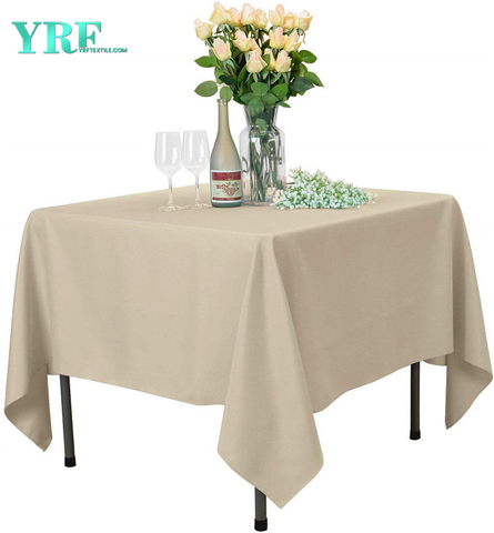 Vierkant tafelkleed Puur Beige 54x54 inch Puur 100% polyester kreukvrij voor feestjes