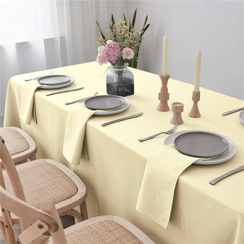 Rechthoekig tafelkleed Lichtgeel 90x132 inch Puur 100% polyester kreukvrij voor feestjes