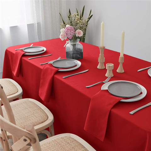 Rechthoekige eettafelhoes Puur rood 90x156 inch 100% polyester kreukvrij voor restaurant
