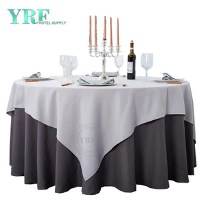 YRF ronde tafelkleden 132 " inch grijs polyester wasbaar kreukvrij voor diner