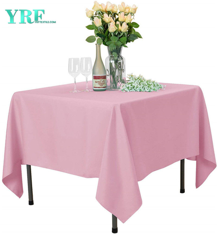 Vierkante tafelkleden Puur roze 70x70 inch puur 100% polyester kreukvrij voor bruiloften