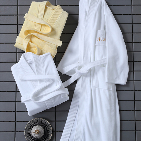 5 Satr Hotel Custom Logo Soft White Cotton With Belt SPA Badjas