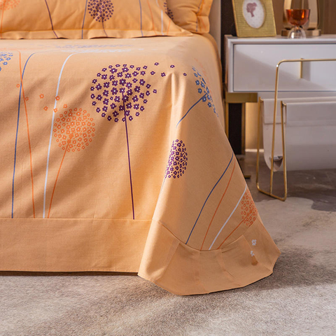 Luxe laken modern design katoen voor oranje bedrukt beddengoed