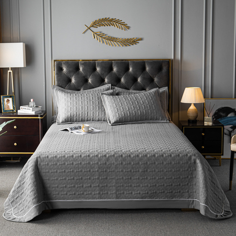 Luxe hotel grijze quilt sprei Twin XL dekbedset voor lente en zomer
